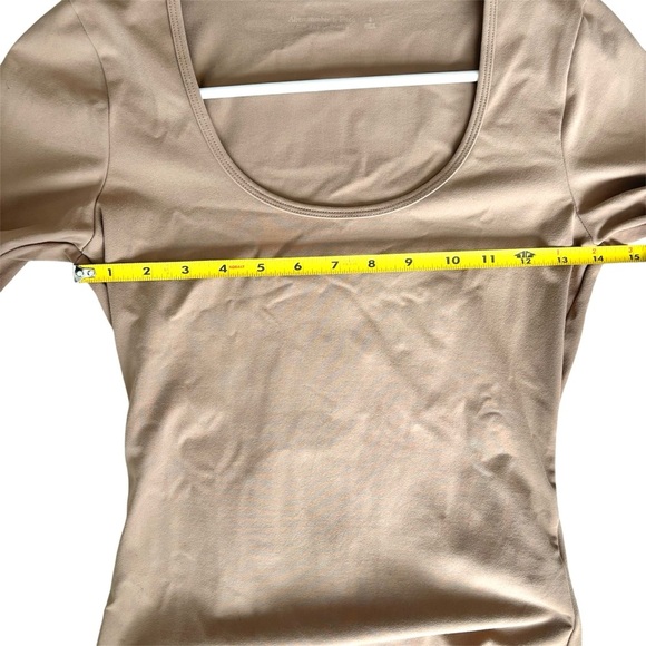 Abercrombie & Fitch Soft AF Collection Tan Brown Thong Bodysuit Scoop-neck - Picture 3 of 10